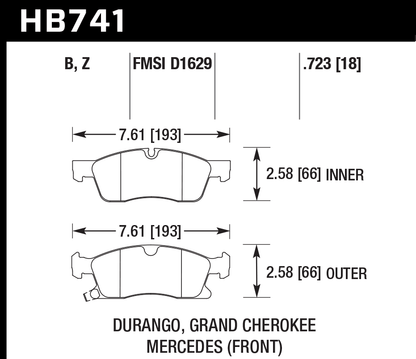 Hawk Performance HB741B.723 HPS 5.0 Brake Pads Front