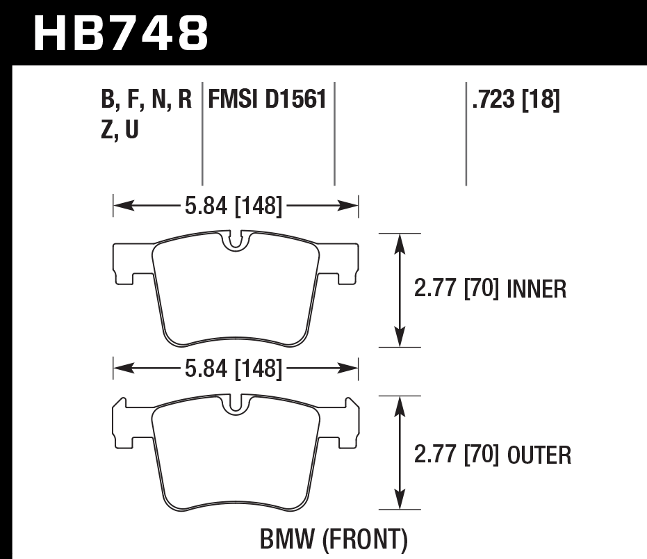 Hawk Performance HB748Q.723 DTC-80 Brake Pads Front