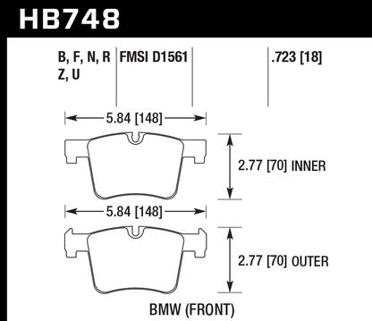 Hawk Performance HB748N.723 HP Plus Brake Pads Front