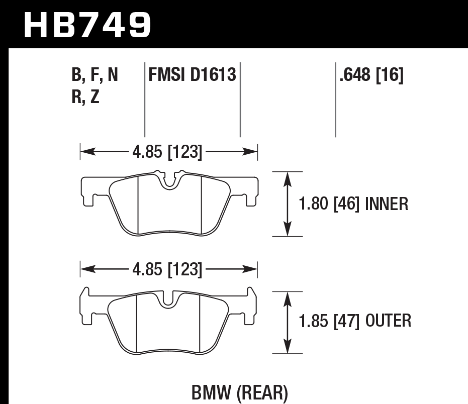 Hawk Performance HB749U.648 DTC-70 Brake Pads Rear