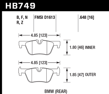 Hawk Performance HB749U.648 DTC-70 Brake Pads Rear