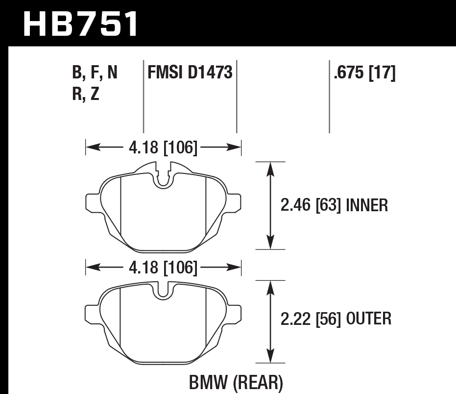 Hawk Performance HB751N.675 HP Plus Brake Pads Rear