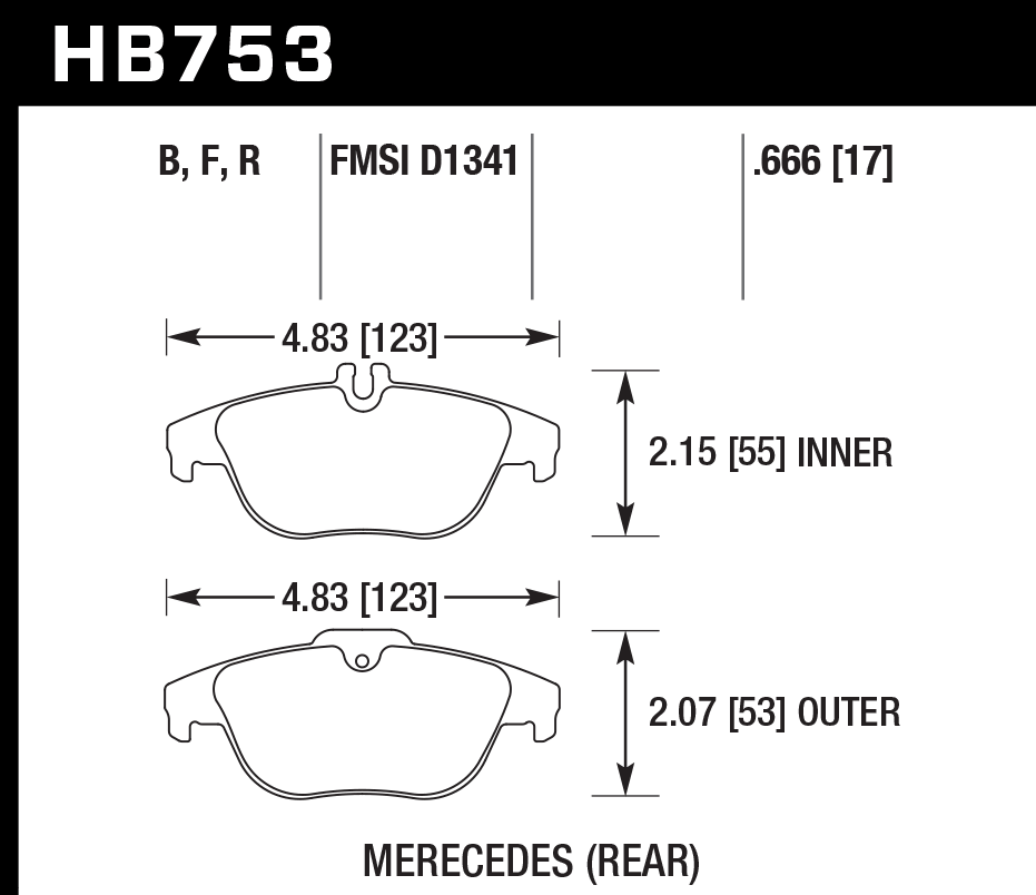 Hawk Performance HB753F.666 HPS Brake Pads Rear