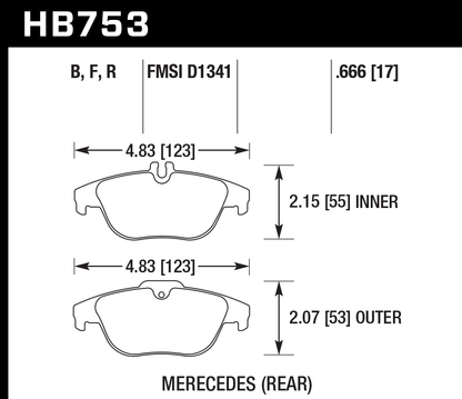 Hawk Performance HB753F.666 HPS Brake Pads Rear