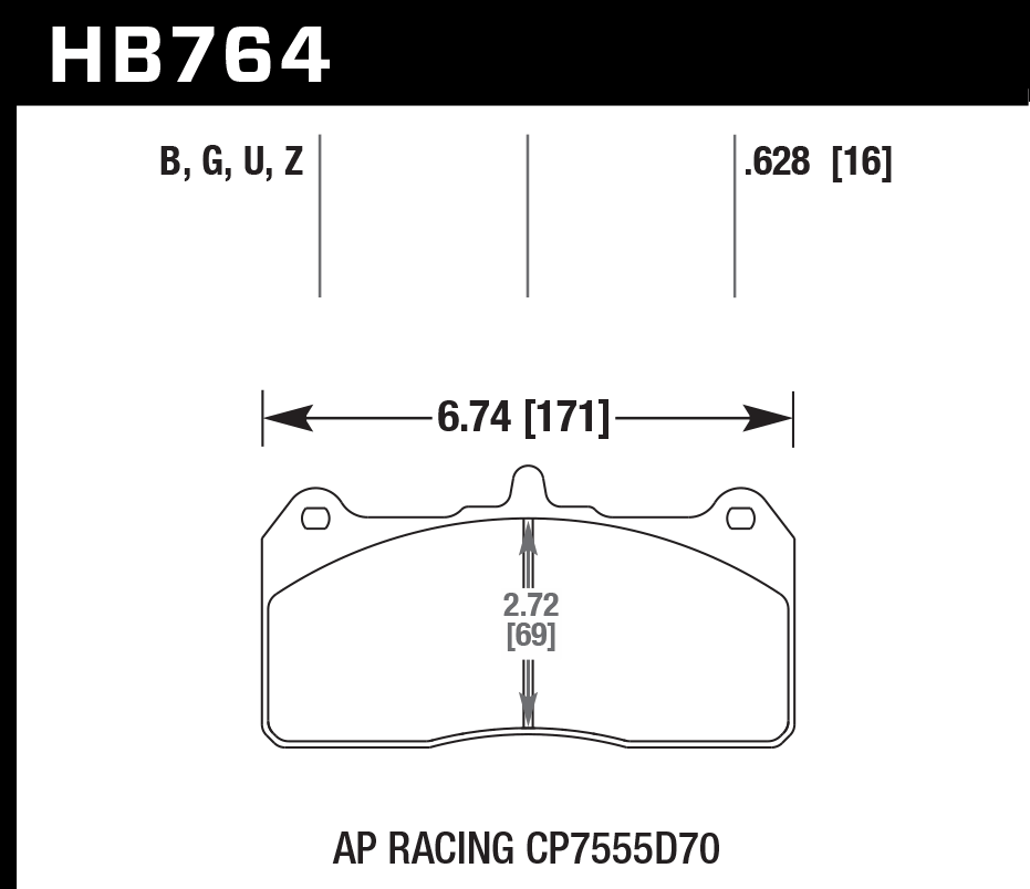 Hawk Performance HB764G.628 DTC-60 Brake Pads