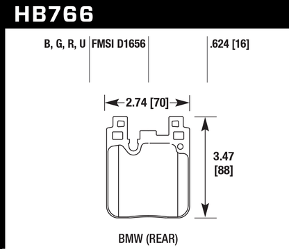 Hawk Performance HB766G.624 DTC-60 Brake Pads Rear