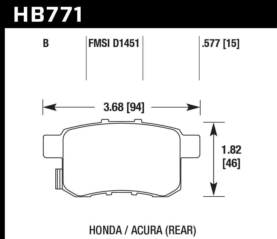 Hawk Performance HB771B.597 HPS 5.0 Brake Pads Rear