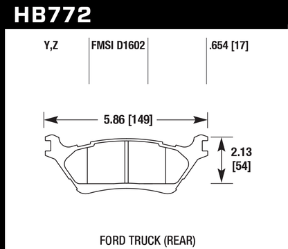 Hawk Performance HB772Z.654 PC Brake Pads Rear