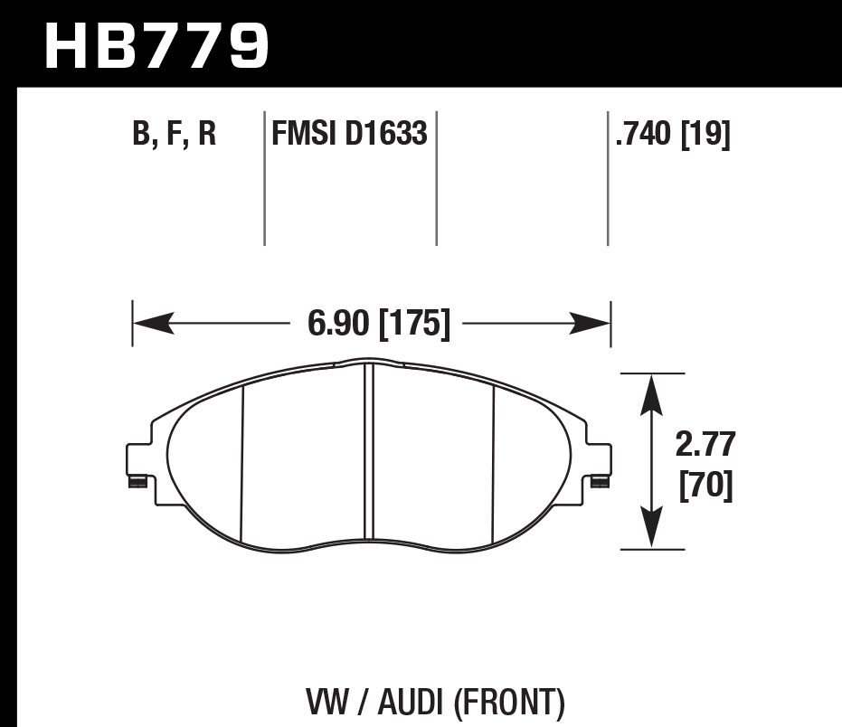 Hawk Performance HB779Z.740 PC Brake Pads Front