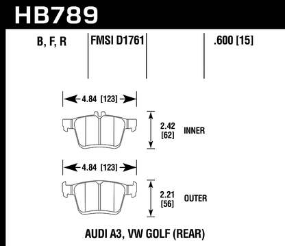 Hawk Performance HB789Z.600 PC Brake Pads Rear