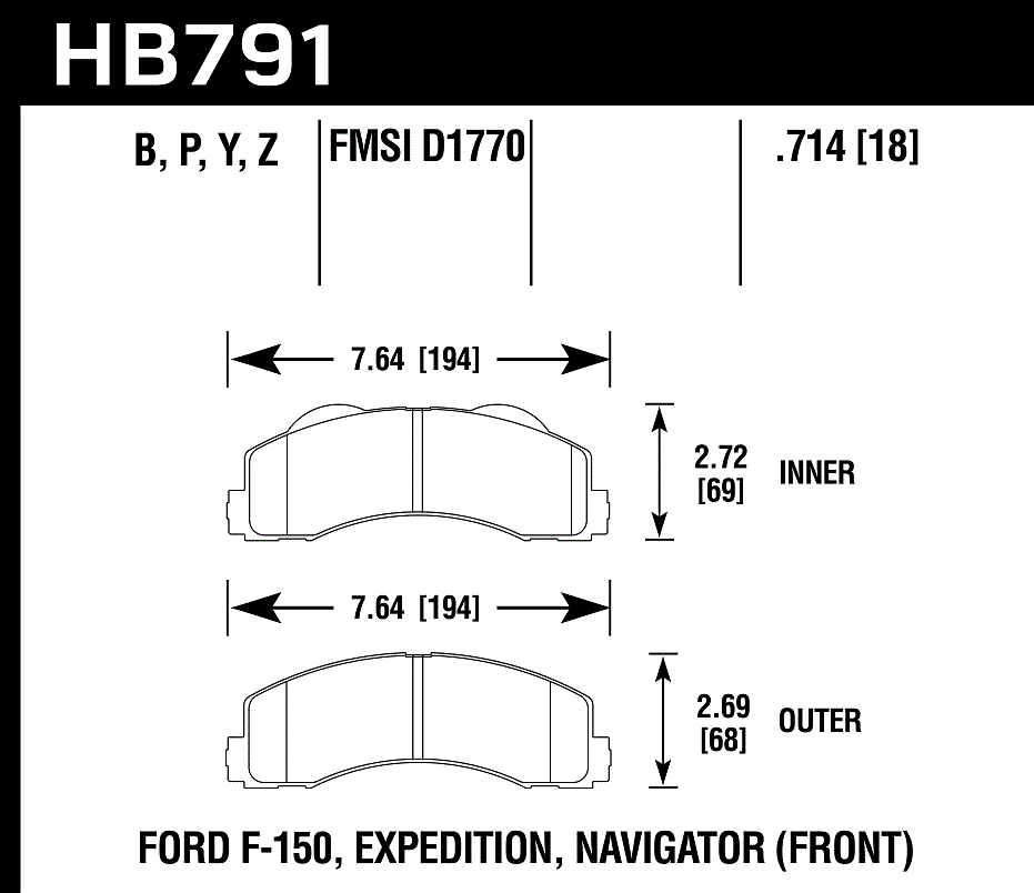 Hawk Performance HB791B.714 HPS 5.0 Brake Pads Front