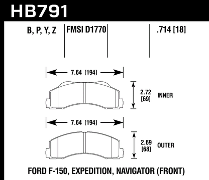 Hawk Performance HB791B.714 HPS 5.0 Brake Pads Front