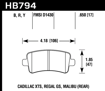 Hawk Performance HB794Z.650 PC Brake Pads Rear