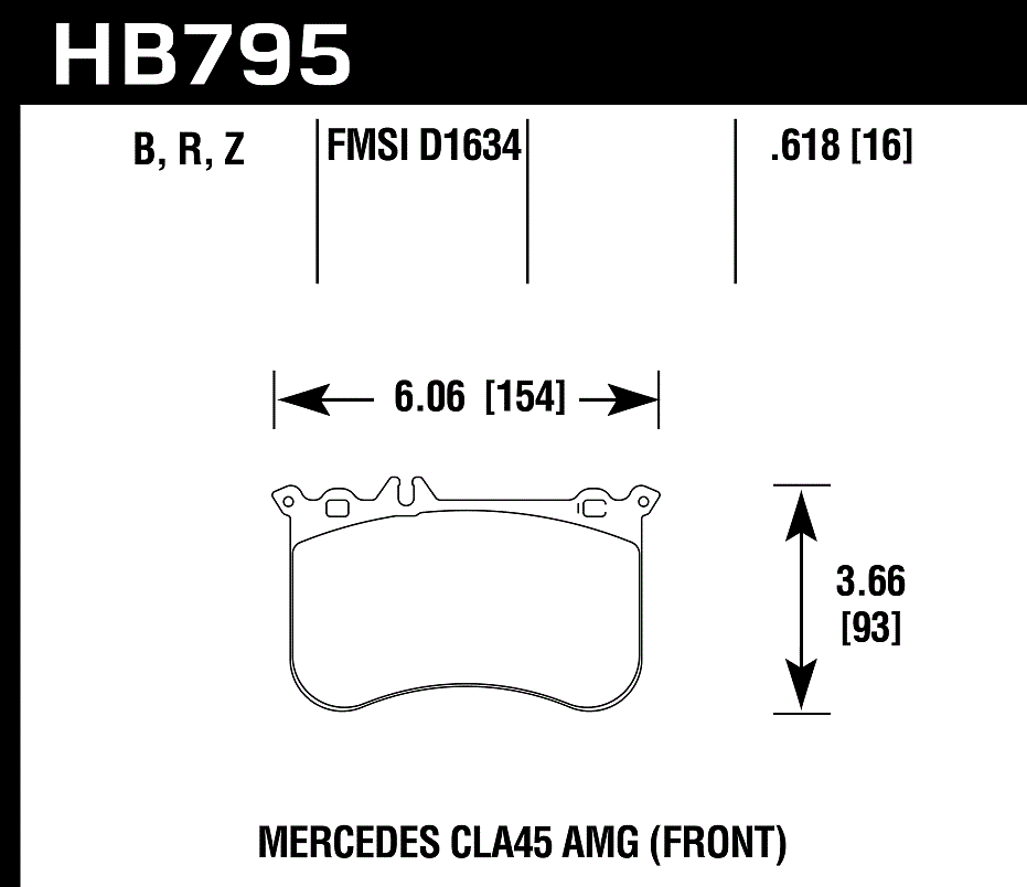 Hawk Performance HB795Z.618 PC Brake Pads Front