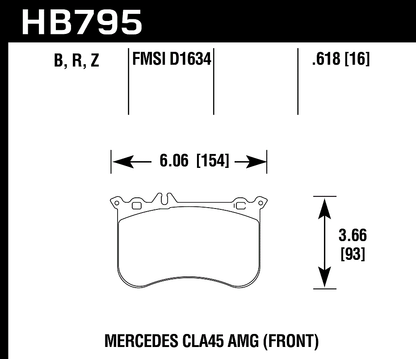 Hawk Performance HB795Z.618 PC Brake Pads Front