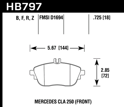 Hawk Performance HB797N.725 HP Plus Brake Pads Front