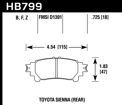 Hawk Performance HB799B.597 HPS 5.0 Brake Pads Rear