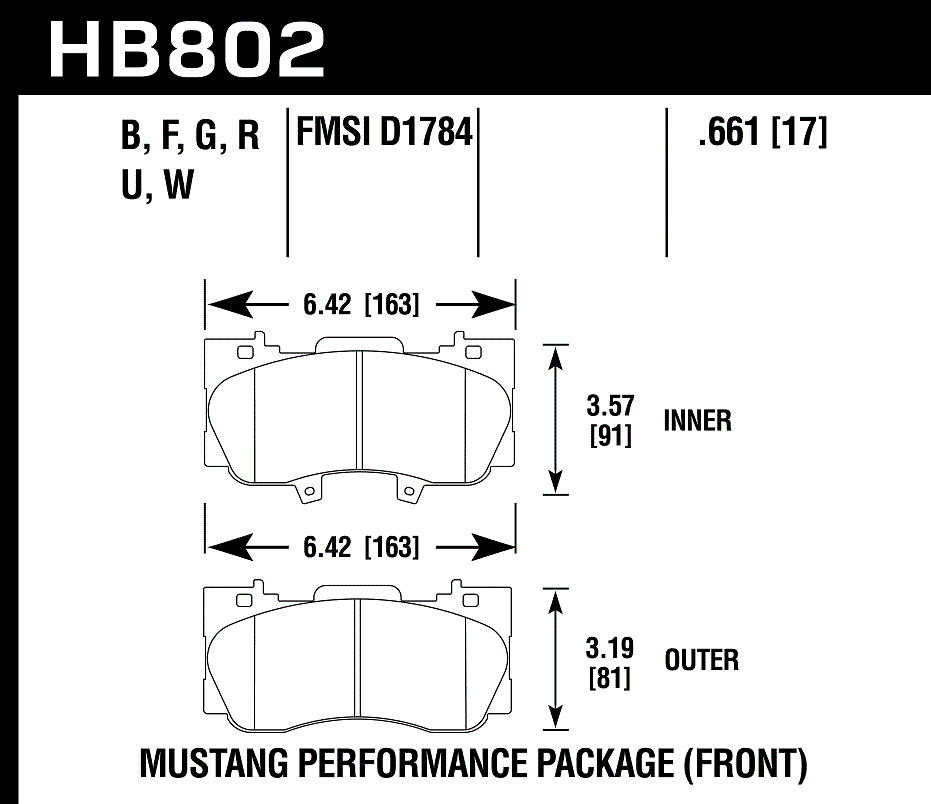 Hawk Performance HB802B.661 HPS 5.0 Brake Pads Front