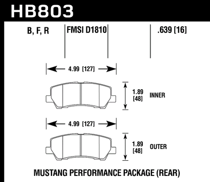 Hawk Performance HB803N.639 HP Plus Brake Pads Rear