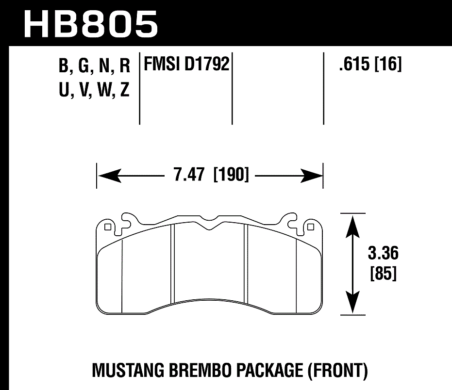 Hawk Performance HB805U.615 DTC-70 Brake Pads Front