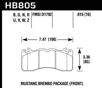 Hawk Performance HB805N.615 HP Plus Brake Pads Front