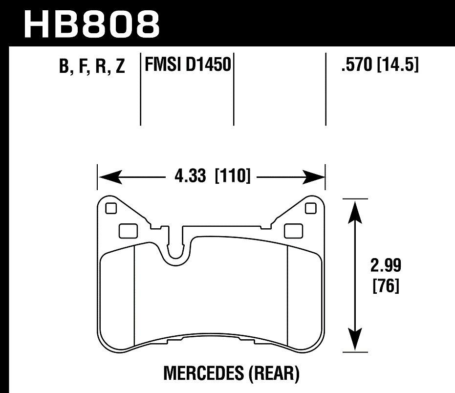 Hawk Performance HB808Z.570 PC Brake Pads Rear