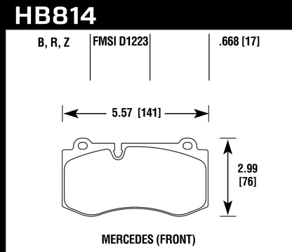 Hawk Performance HB814Z.668 PC Brake Pads Front