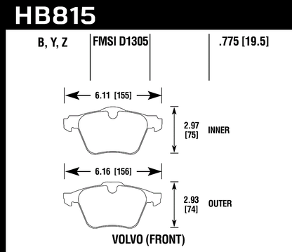 Hawk Performance HB815B.775 HPS 5.0 Brake Pads Front