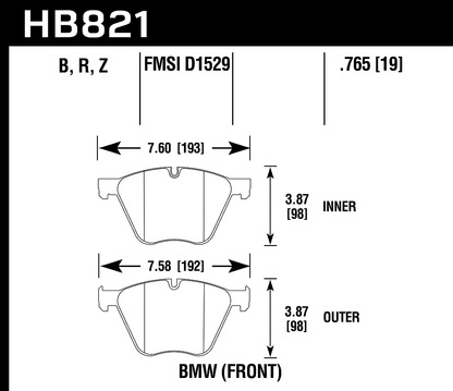 Hawk Performance HB821Z.756 PC Brake Pads Front