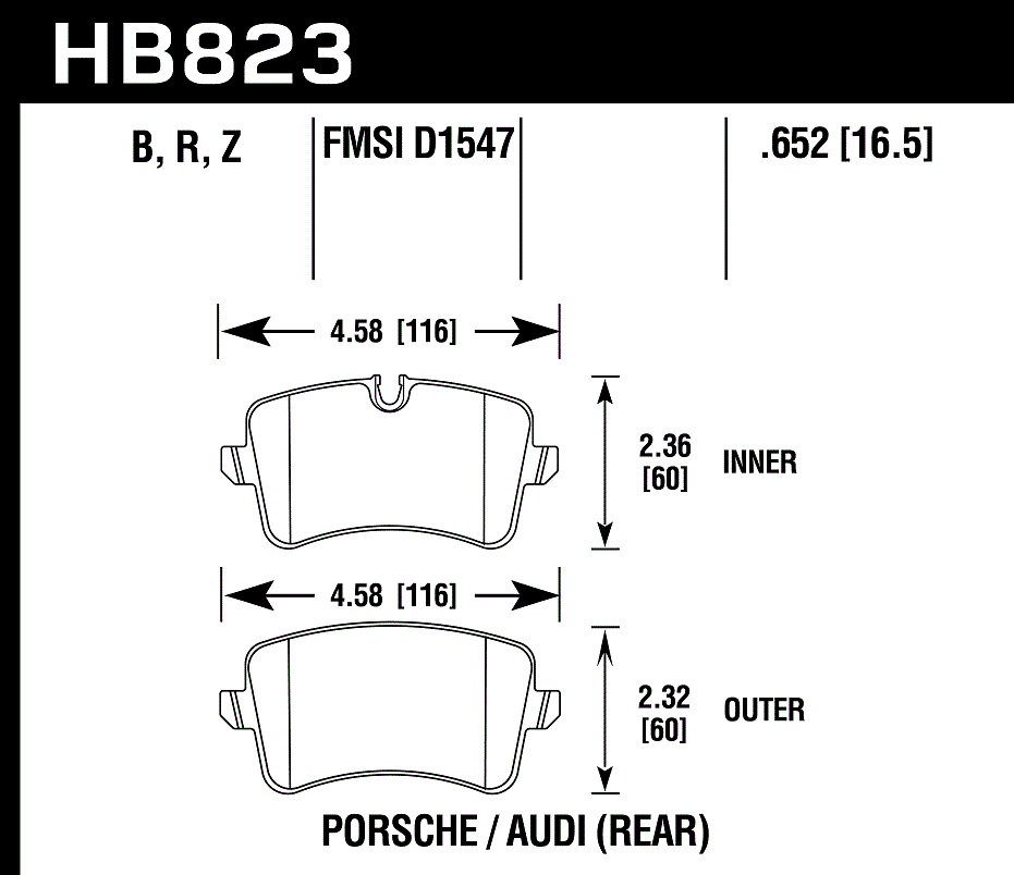 Hawk Performance HB823B.652 HPS 5.0 Brake Pads Rear