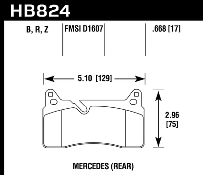 Hawk Performance HB824B.668 HPS 5.0 Brake Pads Rear