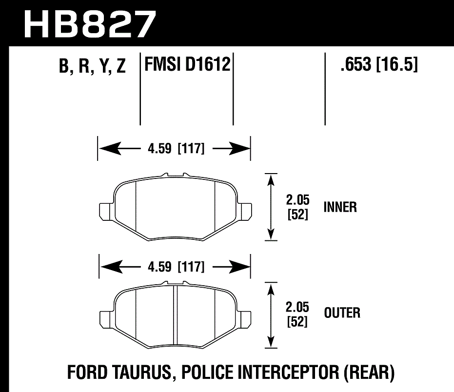 Hawk Performance HB827Z.653 PC Brake Pads Rear