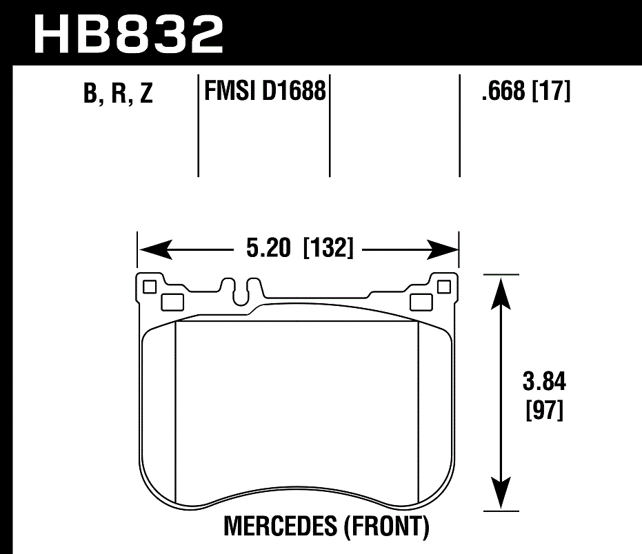 Hawk Performance HB832B.668 HPS 5.0 Brake Pads Front