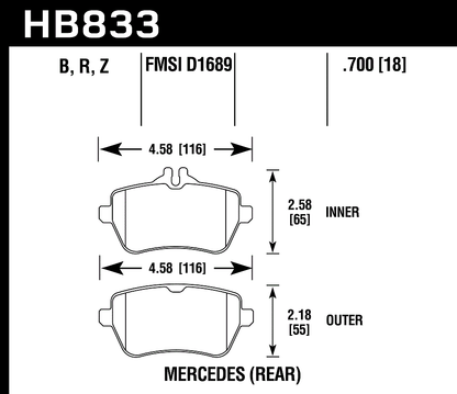 Hawk Performance HB833B.700 HPS 5.0 Brake Pads Rear