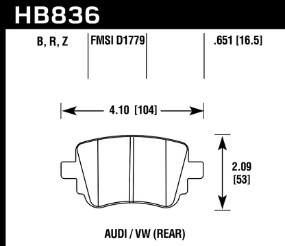 Hawk Performance HB836Z.651 PC Brake Pads Rear