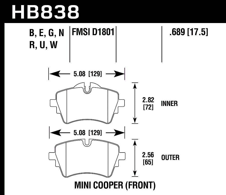 Hawk Performance HB838E.689 Blue 9012 Brake Pads Front