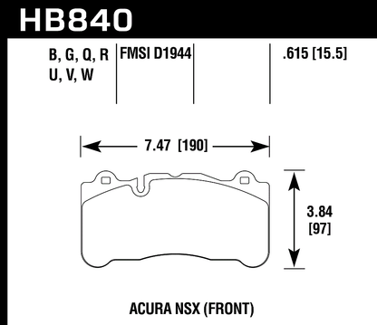 Hawk Performance HB840V.615 DTC-50 Brake Pads Front