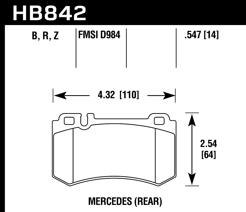 Hawk Performance HB842B.547 HPS 5.0 Brake Pads Rear