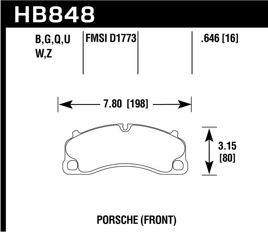 Hawk Performance HB848Z.646 PC Brake Pads Front