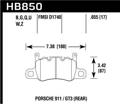 Hawk Performance HB850Q.655 DTC-80 Brake Pads Rear