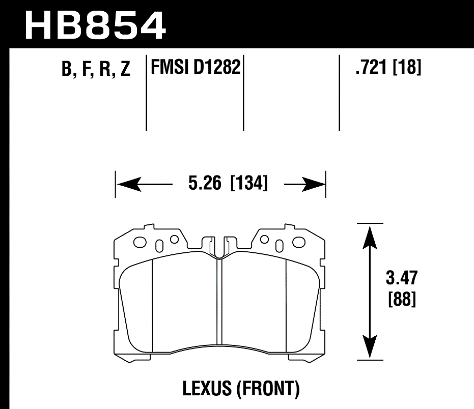 Hawk Performance HB854Z.721 PC Brake Pads Front