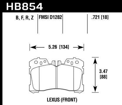 Hawk Performance HB854Z.721 PC Brake Pads Front