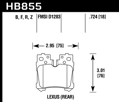 Hawk Performance HB855F.724 HPS Brake Pads Rear