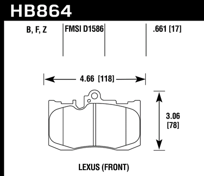 Hawk Performance HB864B.661 HPS 5.0 Brake Pads Front