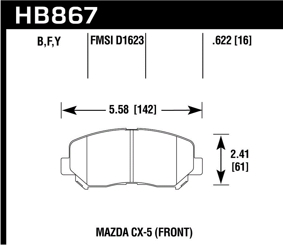 Hawk Performance HB867B.622 HPS 5.0 Brake Pads Front