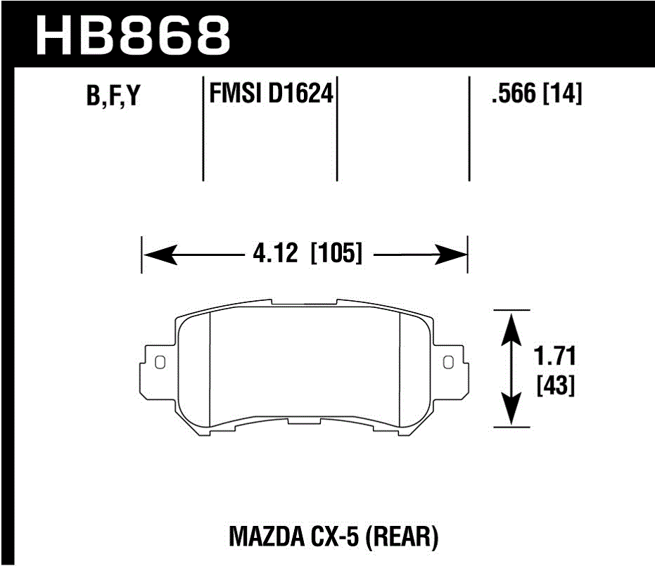 Hawk Performance HB868Y.566 LTS Brake Pads Rear