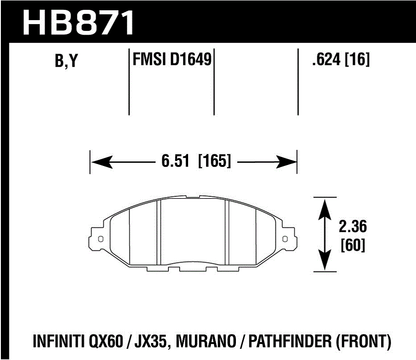 Hawk Performance HB871Y.624 LTS Brake Pads Front