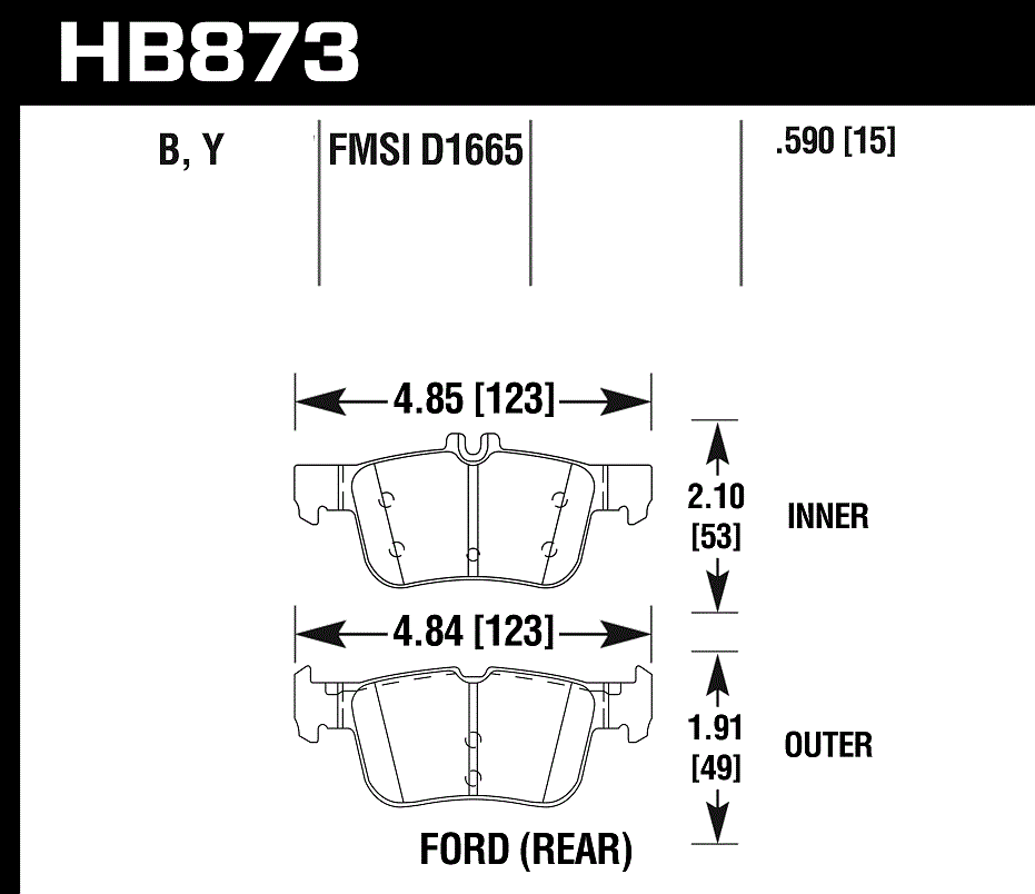 Hawk Performance HB873B.590 HPS 5.0 Brake Pads Rear