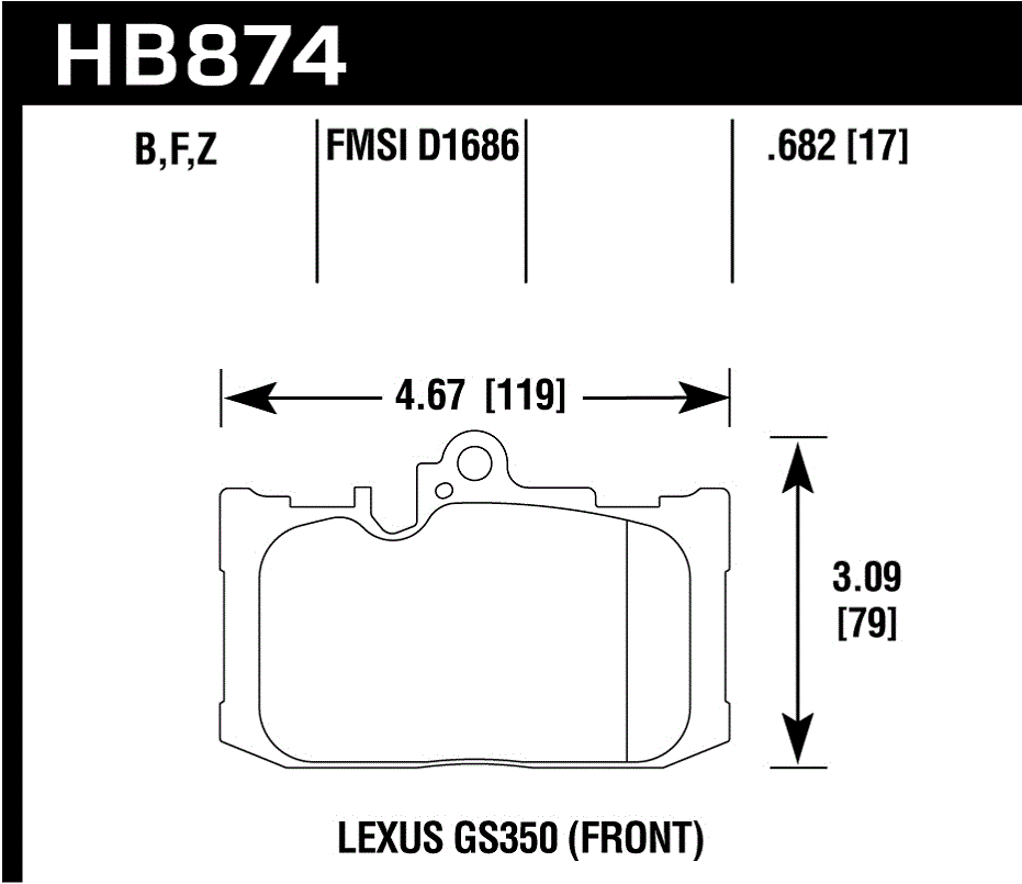 Hawk Performance HB874Y.682 LTS Brake Pads Front