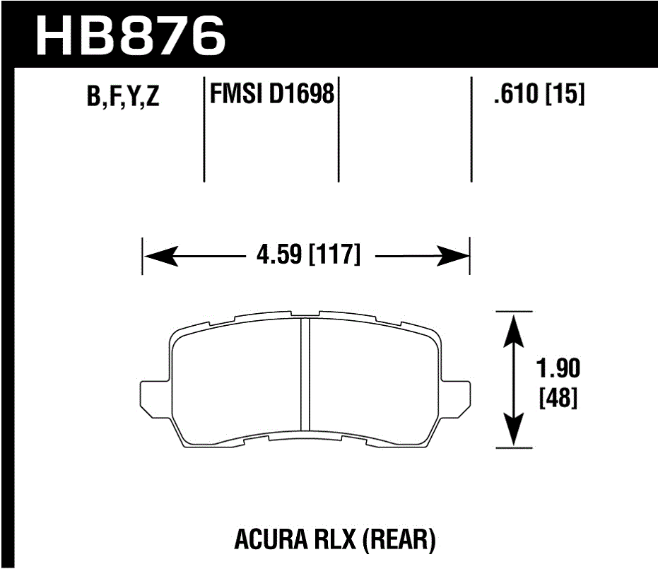 Hawk Performance HB876Z.610 PC Brake Pads Rear